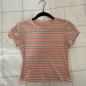 Reformation pink stripe muse tee
